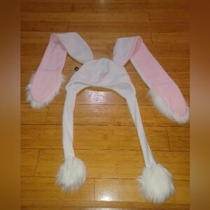 Floppy Pawstar Pink and White Bunny Ear Hat